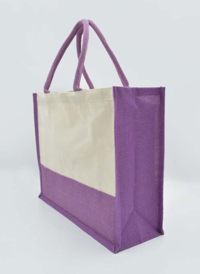 Fatio Set of 10 Jute Bags with Cream Canvas – Eco-Friendly Reusable Tote Bags - Image 1